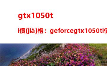 gtx1050ti價(jià)格：geforcegtx1050ti價(jià)格